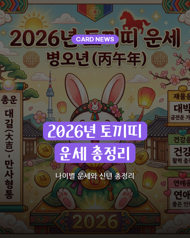 2026년 토끼띠 운세 나이별 신년 63년생 75년생 87년생 99년생