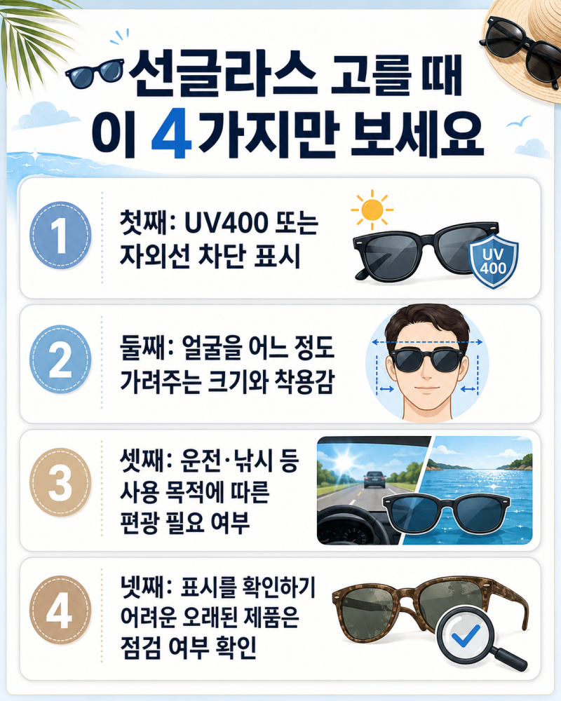 선글라스 렌즈가 진하면 자외선 차단이 더 잘될까요? 5060이 확인할 UV400·편광 차이