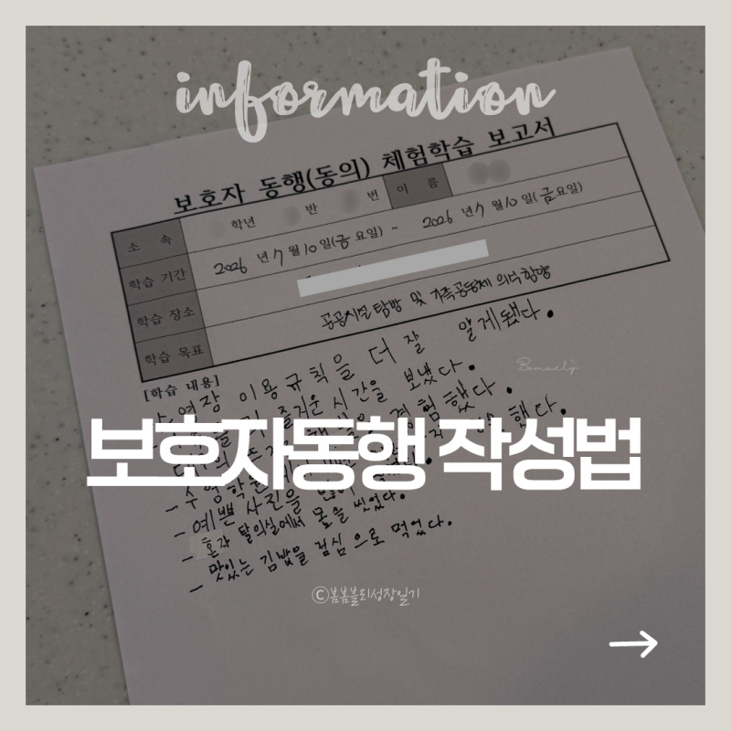 초등 보호자동행 체험학습 신청서·보고서 작성법, 복사해 쓰세요! (상황별 예시 글)
