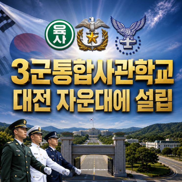 육·해·공 통합 '국군사관학교' 추진…<b>대전 자운대</b>에 4년제... 