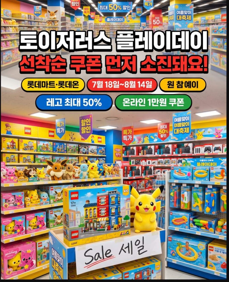 2026 토이저러스 플레이데이 7월 16일 레고 닌텐도 선착순 쿠폰 1만원 받는 법