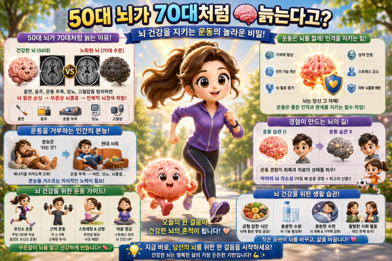 50대 뇌가 70대처럼 늙는다고? 뇌졸중·치매 피하려면 '이거'부터 시작하세요
