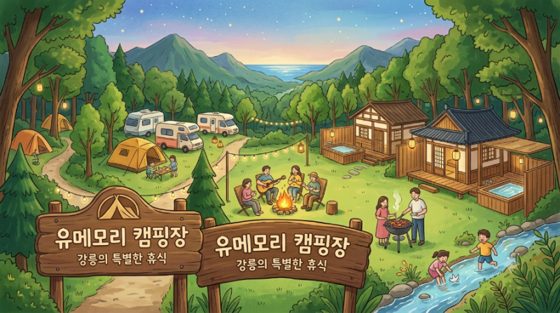 [강릉 캠핑장 추천] 7월 무더위 뚫고 다녀온 유메모리 캠핑장 실제 후기 (feat. 캠핑장&료칸이 ....