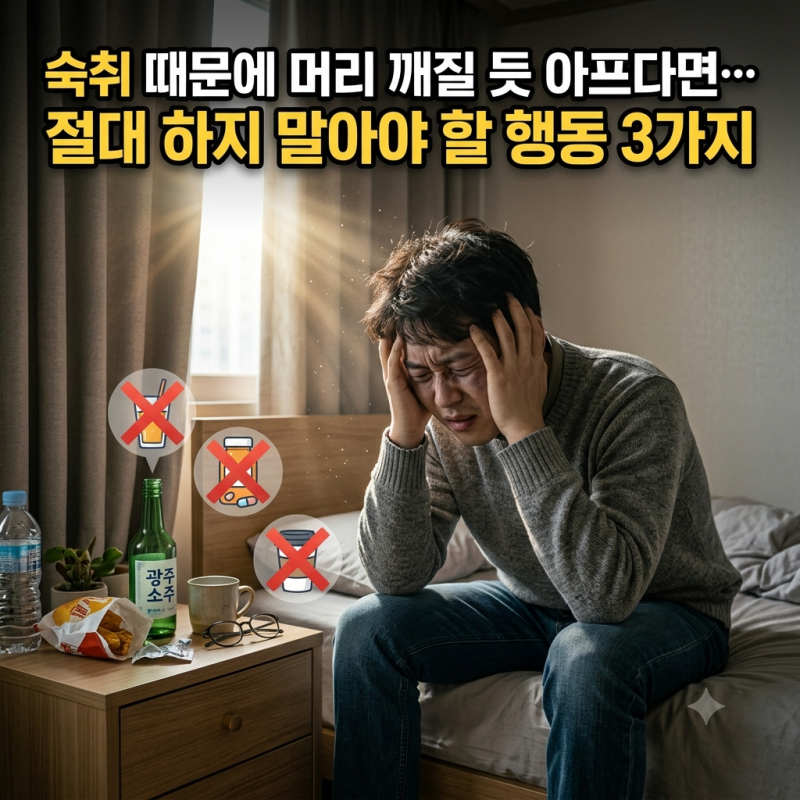숙취 두통 빨리 없애는 방법, 절대 하지 말아야 할 행동 3가지