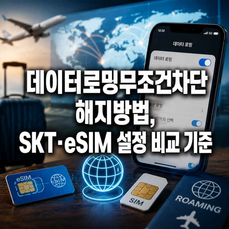 데이터로밍무조건차단 해지방법, SKT·eSIM·전화 설정 한 번에 정리