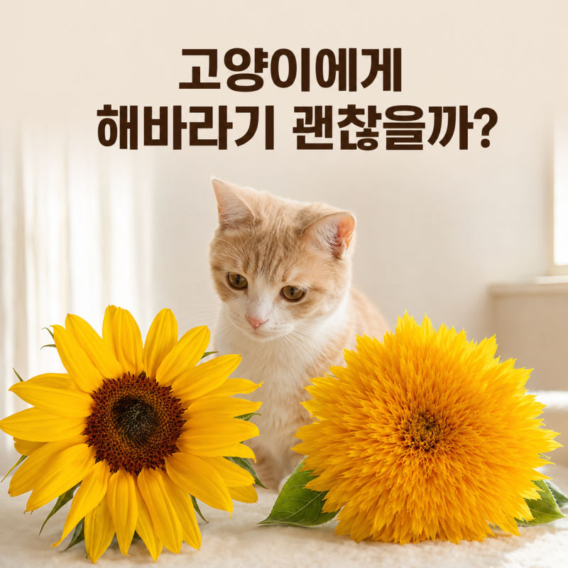 고양이에게 해바라기 괜찮을까? 테디베어 해바라기와 꽃다발 주의점
