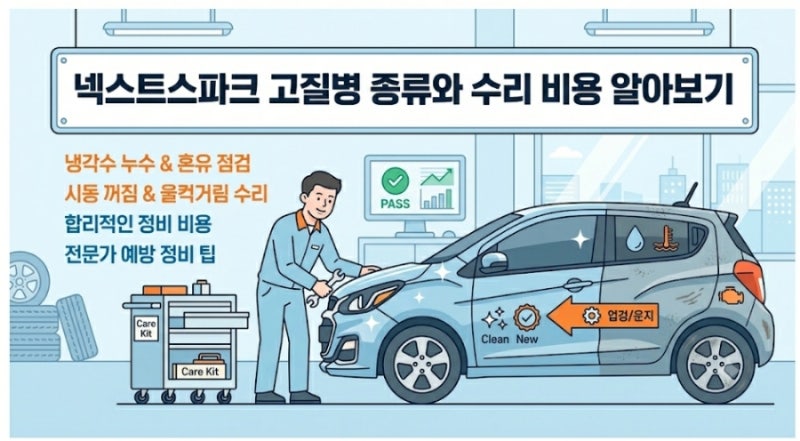 넥스트스파크 고질병 종류와 수리 비용 알아보기 예방 정비 팁까지