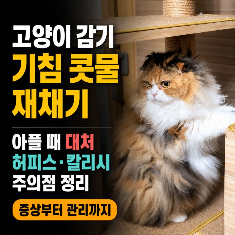고양이 감기 증상 기침 콧물 재채기, 아플 때 대처와 허피스 칼리시 주의점