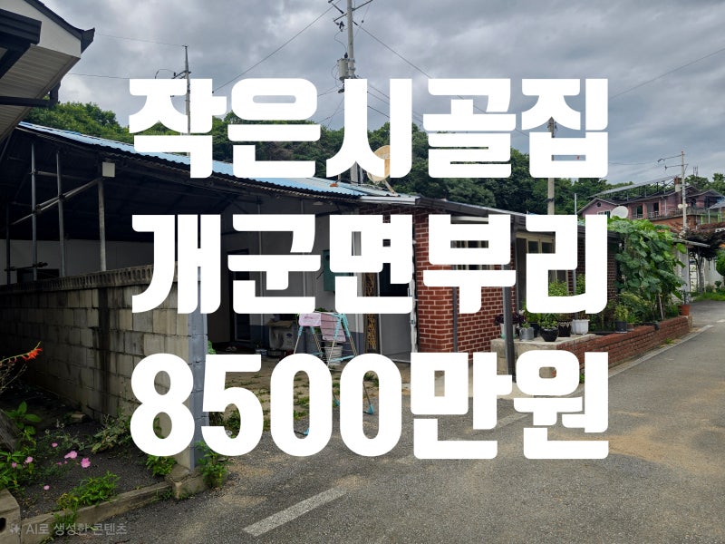 양평 시골집 매매 개군면 부리 새마을주택 작은 시골집 1억미만 단독주택
