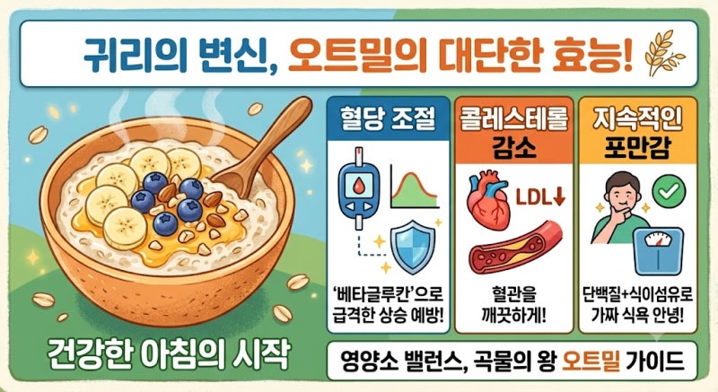 오트밀 먹는법 및 효능! 귀리 다이어트 레시피 추천