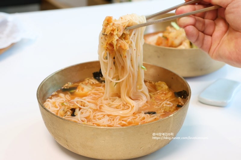 김치말이국수 레시피 냉면육수 여름음식 냉국수