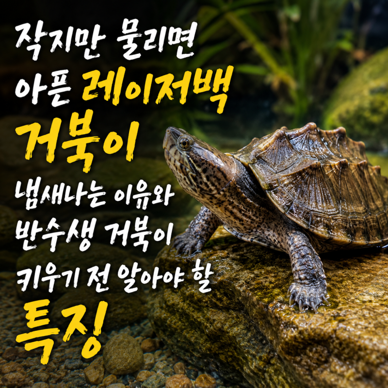 작지만 물리면 아픈 레이저백 거북이 냄새뿜는 이유와 반수생 거북이 키우기 전 알아야 할 ....