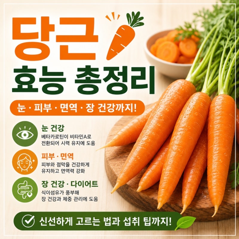 당근 효능과 신선하게 고르는 법, 섭취 전 확인할 점