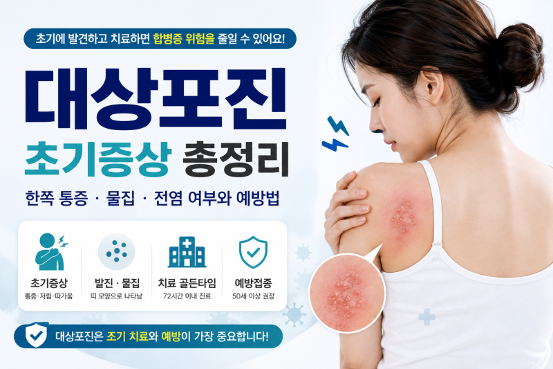 대상포진 초기증상 총정리｜한쪽 통증·물집·전염 여부와 예방법