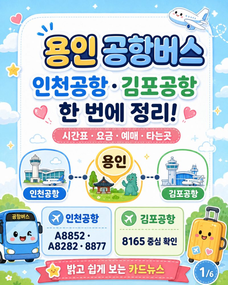 용인 공항버스, 인천공항·김포공항 리무진 시간표 요금 예매 타는곳 한 번에 정리