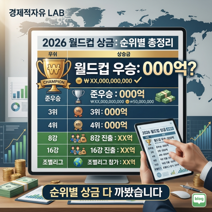 <b>월드컵 우승</b>하면 OOO억? 순위별 <b>상금</b> 다 까봤습니다