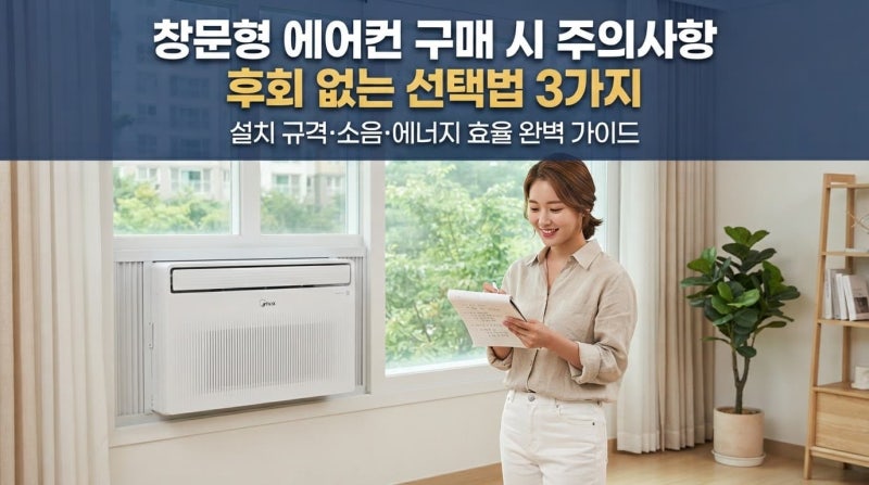 창문형 에어컨 구매 시 주의사항 4가지! 소음 자가설치 전기세 완벽 정리 (2026 최신)