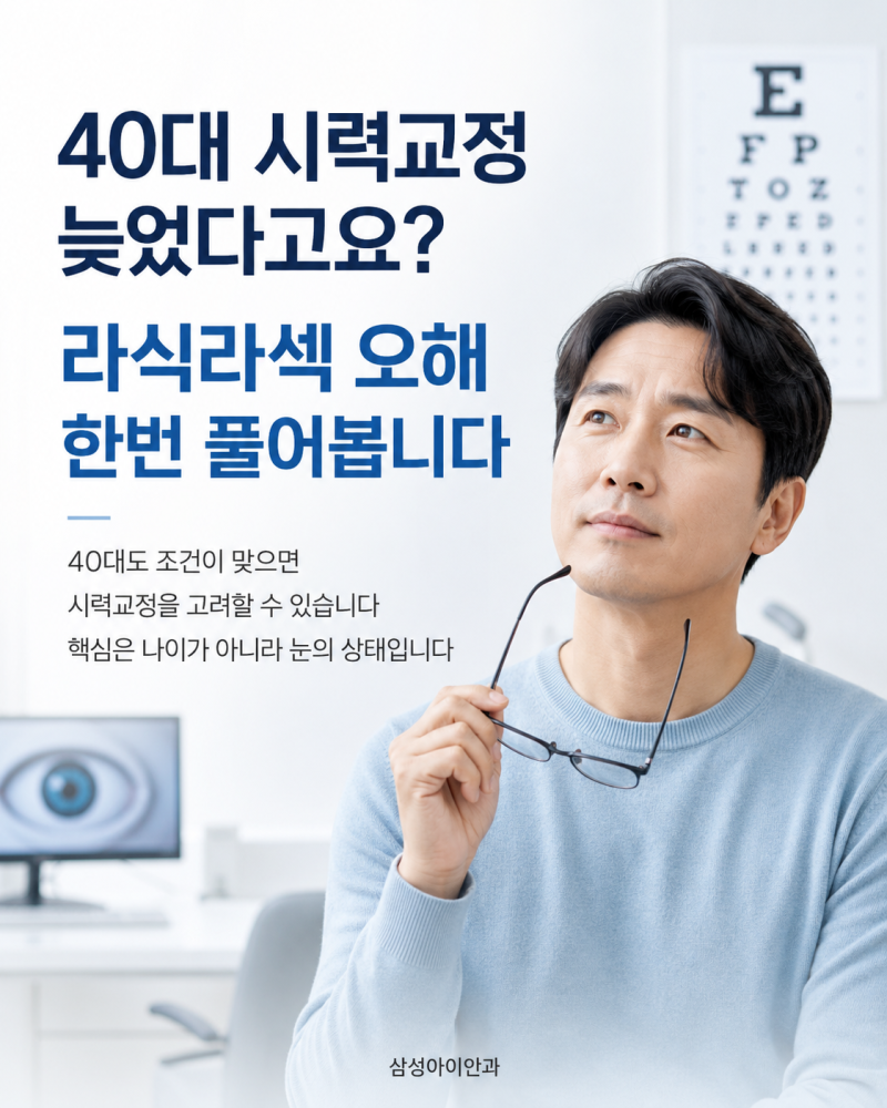 40대 시력교정 늦었다고요? 라식라섹 오해 한번 풀어봅니다