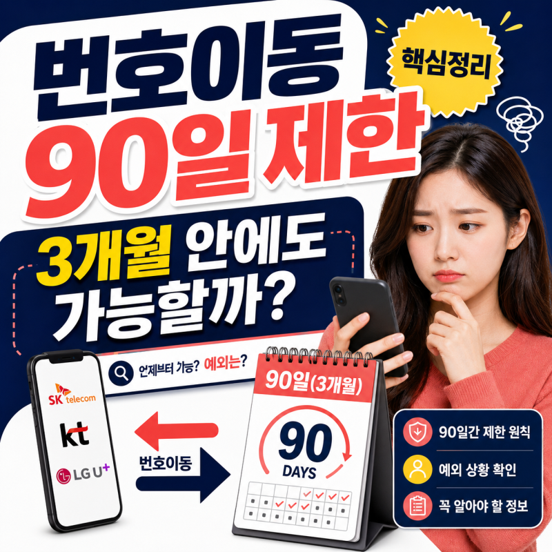 번호이동 90일 제한, 3개월 안에도 통신사를 바꿀 수 있을까요?