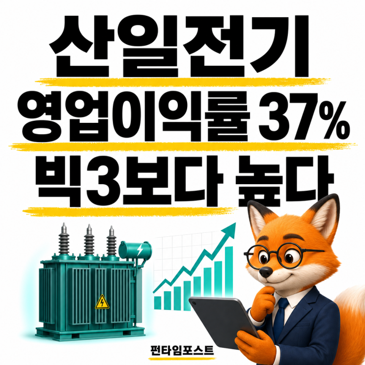 <b>산일전기</b> 주가 분석, 영업이익률 37%로 전력기기 빅3를 이겨버린 회....