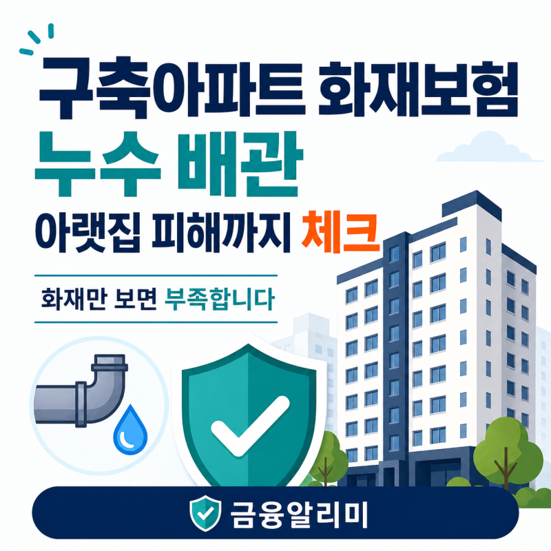 구축아파트 화재보험 누수 배관과 아랫집 피해까지 확인해야 하는 이유