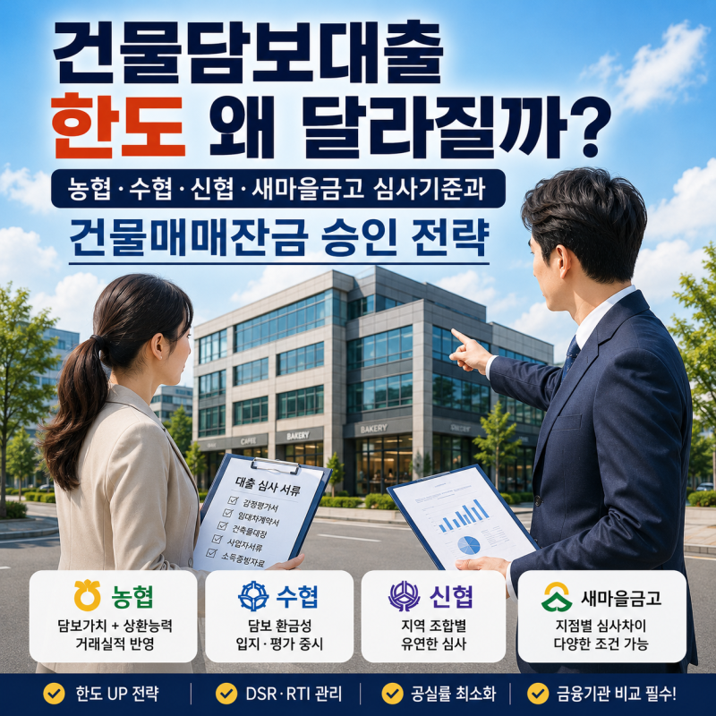 건물담보대출 한도 왜 달라질까?｜농협·수협·신협·새마을금고 심사기준과 건물구입자금 ....