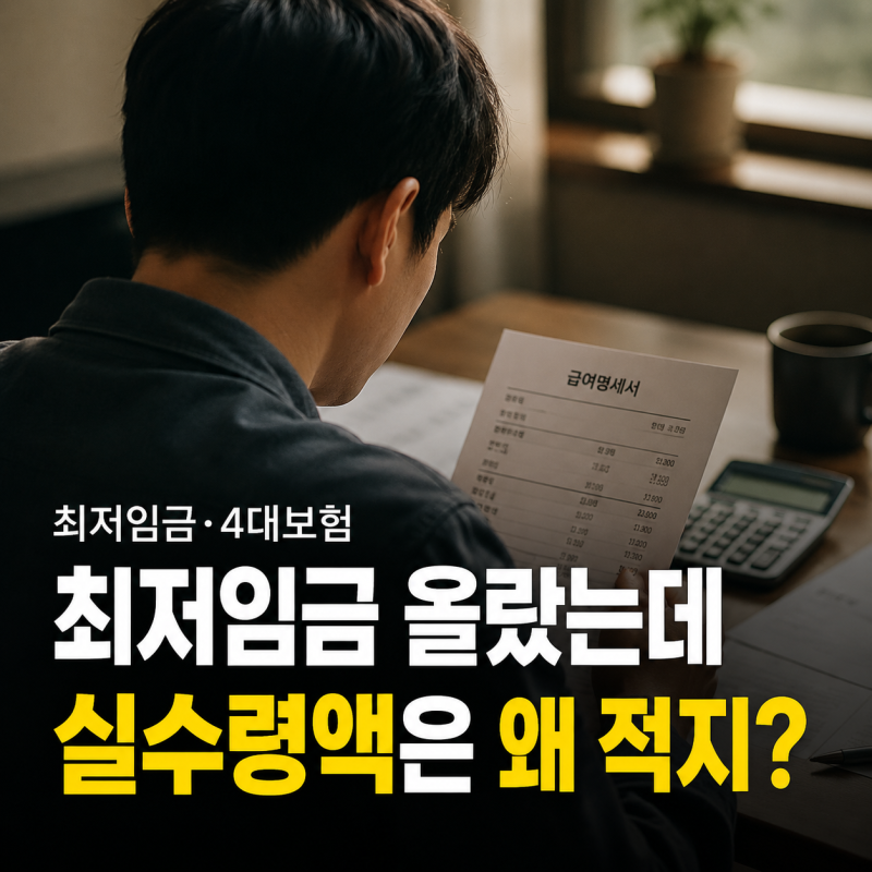 최저임금 올랐다고 좋아했는데, 4대보험 떼고 나니 실수령액이(2027년 기준)