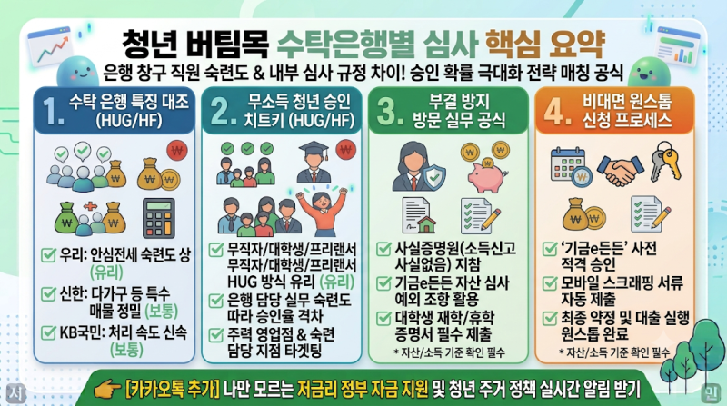2026년 청년 버팀목 전세대출 은행별 비교 및 부결 방지 방법 확인하기