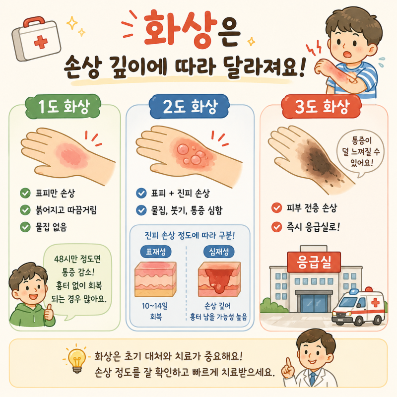 화상입었을때 연고 대처법 1도화상 2도화상