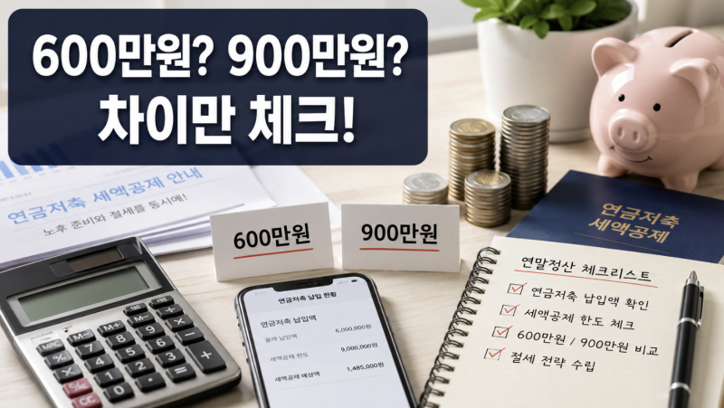 2026 개인연금저축 세액공제, 600만원·900만원 차이 체크