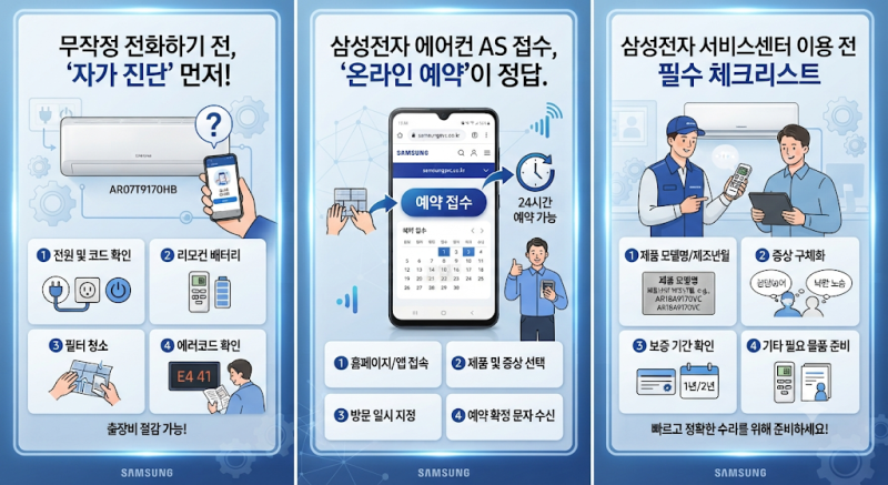 삼성전자 에어컨 AS 접수, 대기 없이 수리 예약하는 가장 빠른 방법 (꿀팁 정리)