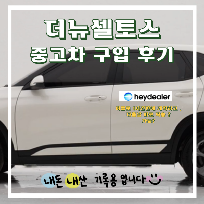 헤이딜러 중고차 구매 더 뉴 셀토스 내돈내산 후기 - 1