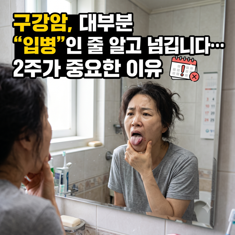 입병 2주넘게 안낫는다면 ? 구강암 초기 신호일 수 있습니다