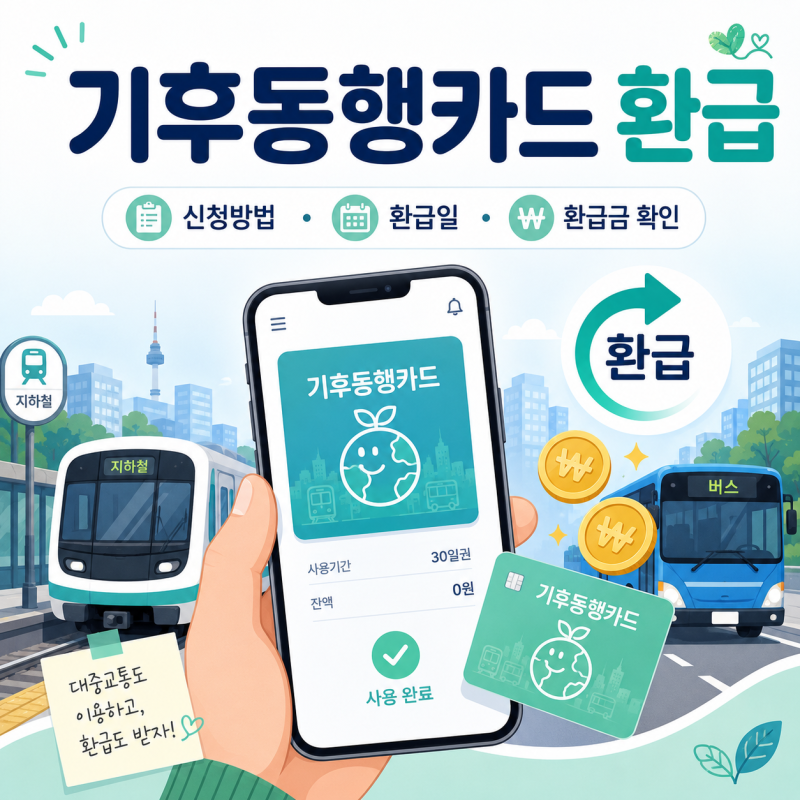 기후동행카드 환급 신청방법｜환급일·기간·환급금 확인하기