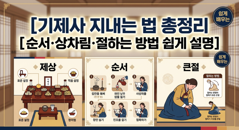 기제사순서 및 방법 간소화 상차림 절하는 법