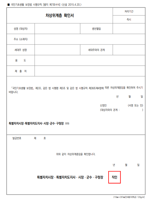 2026년 차상위계층 확인서 발급 기준과 절차