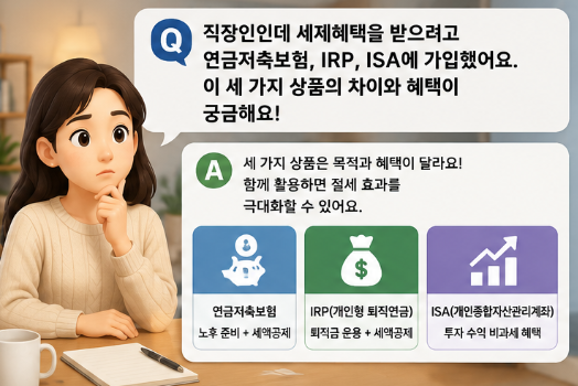 직장인이라면 꼭 알아야 할 절세 3종 세트! 연금저축보험·IRP·ISA 모두 가입하면 얼마나 세금....