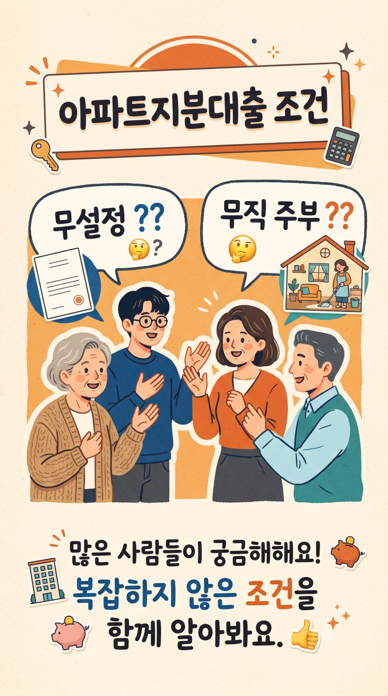 아파트지분담보대출 무설정으로 주부 이용 가능할까 ?