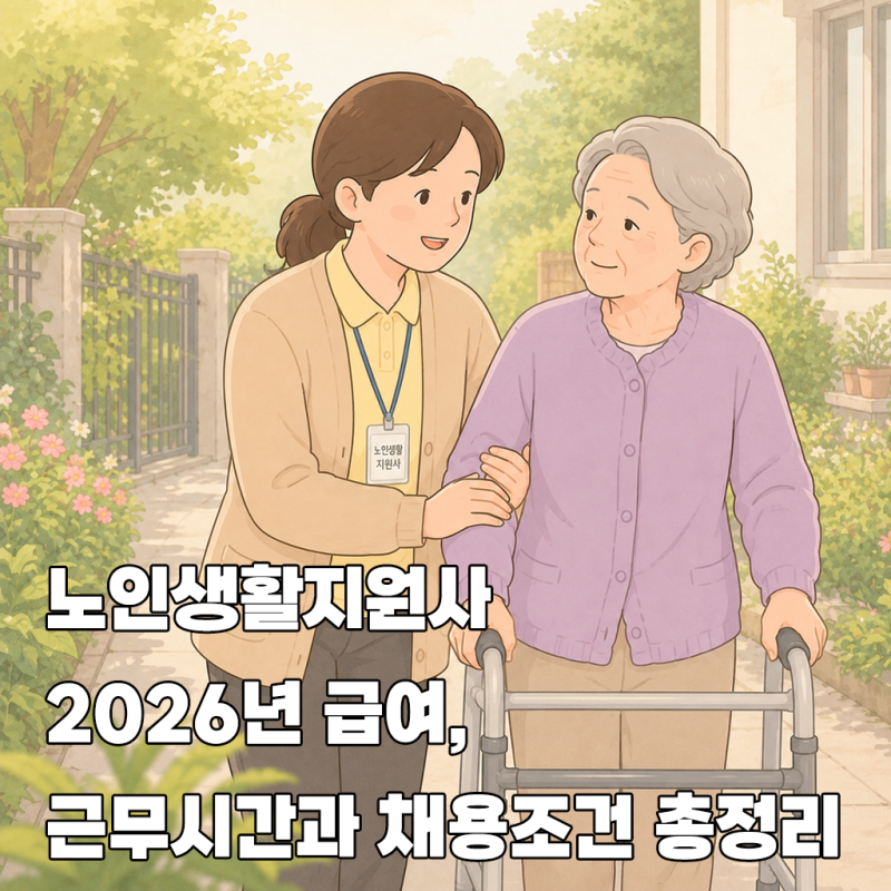 노인생활지원사 2026년 급여, 근무시간과 채용조건 총정리