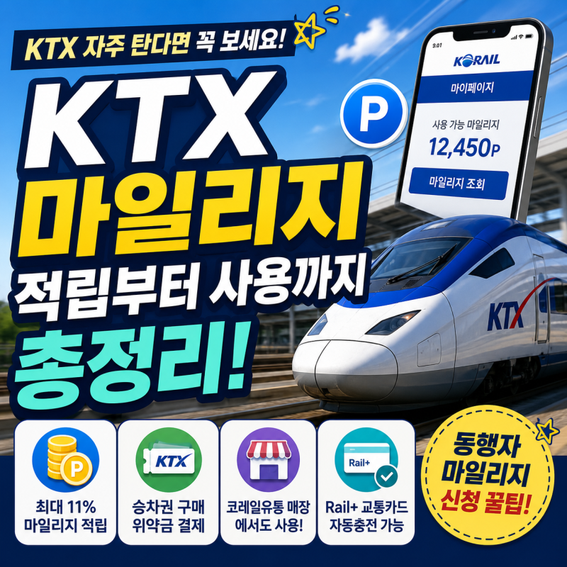 KTX 마일리지 최대 11% 적립받는 꿀팁! 동행자 적립과 사용처까지 완벽 가이드