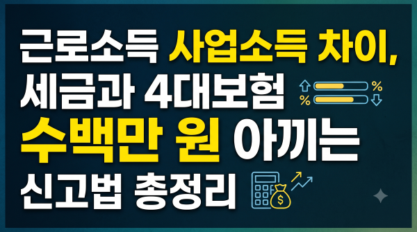 근로소득 사업소득 차이, 세금과 4대보험 수백만 원 아끼는 신고법 총정리