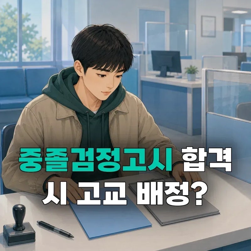 중학교 자퇴 정원외관리 중졸검정고시, 합격하면 고등학교 배정도 자동일까요?