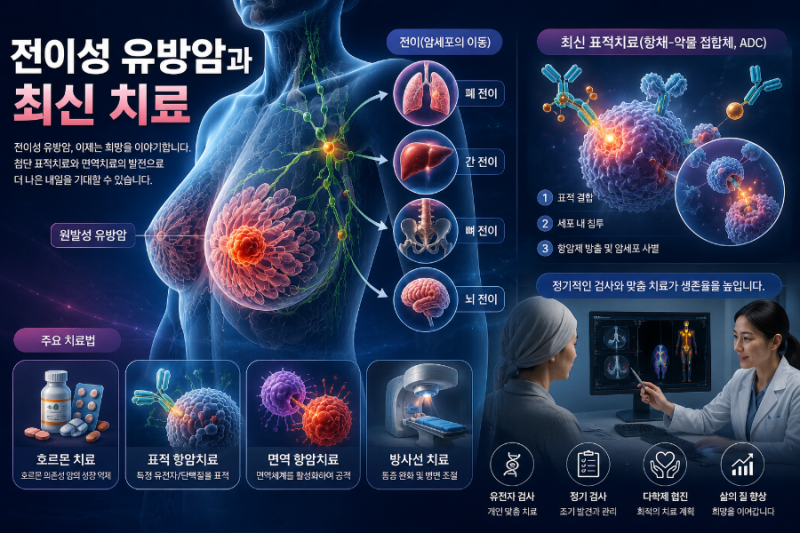 유방암4기 생존율 얼마나될까?2026최신치료