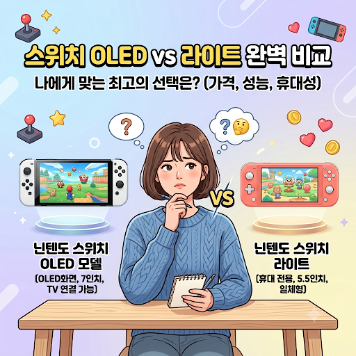 닌텐도 스위치 oled 라이트 차이 결론부터 확인하는 체크리스트