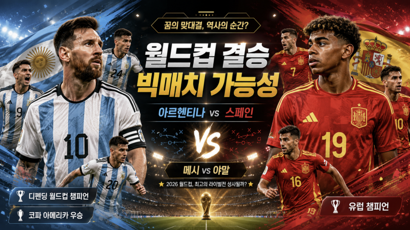 2026 월드컵 결승 스페인 상대는? 잉글랜드·아르헨티나 전력과 결승 일정 총정리