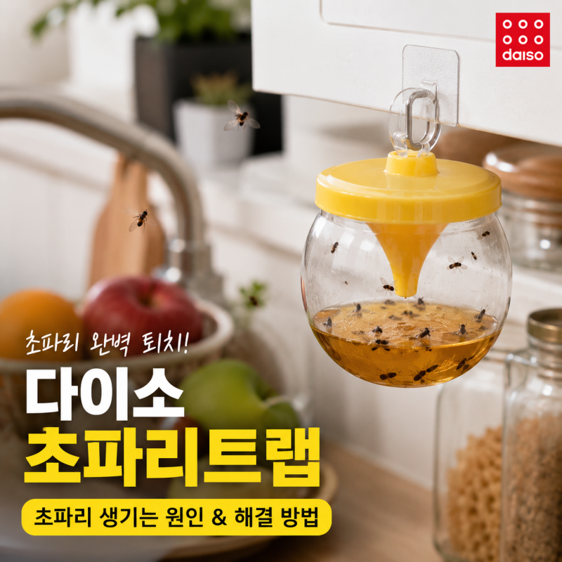 주방 화장실 초파리 생기는 원인, 다이소 추천템 초파리트랩 사용해보니
