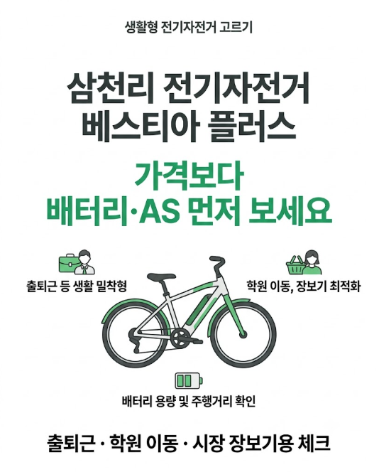 삼천리 전기자전거 베스티아 플러스, 가격보다 배터리·AS 먼저 봐야 하는 이유
