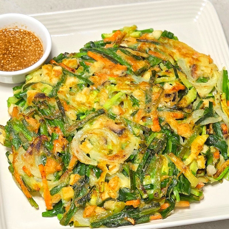 부추전 바삭하게 레시피 튀김가루 부침개 반죽 전양념장