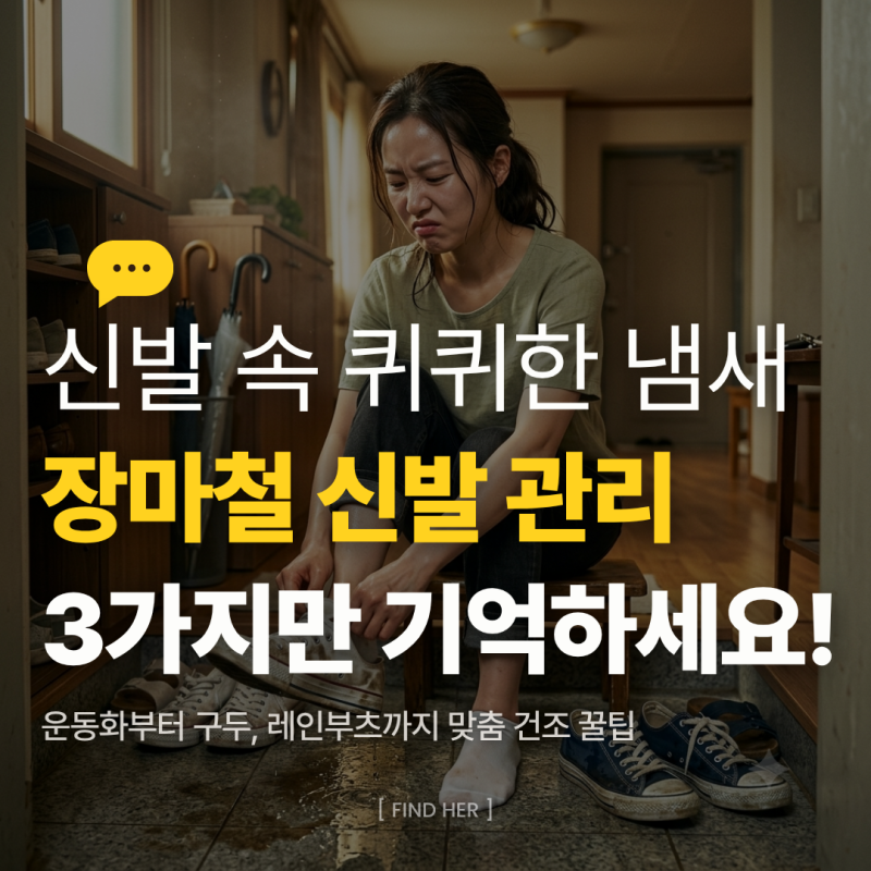 장마철 신발 관리, 신발 속 퀴퀴한 냄새와 곰팡이 해결은? 발 건강 지키는 3가지 신발 건조 팁