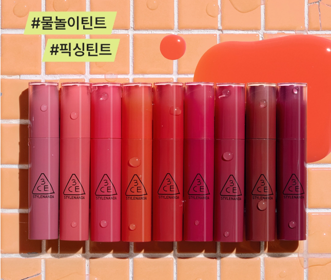 3ce 레이지 팝 립스테인 8종 발색! 지속력 좋은 물놀이 틴트 추천